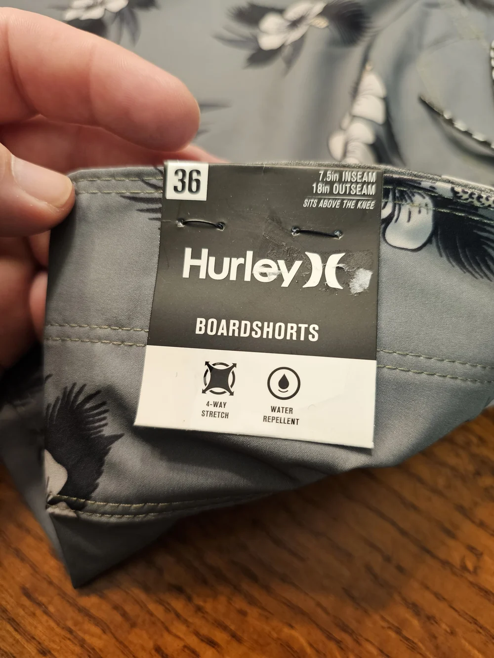 Hurley Men's Gray Floral Swim Board Shorts